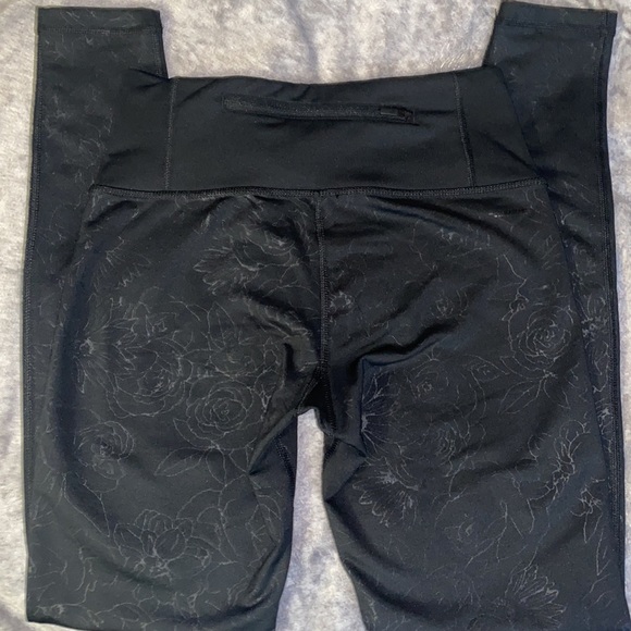 ADIDAS Climalite Floral Outline Black Leggings - Picture 4 of 9